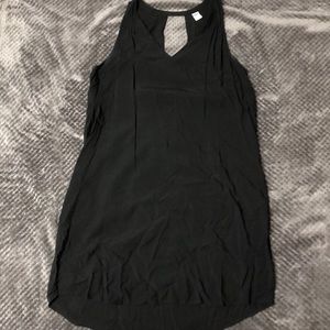 Black Cutout Back Swing Dress